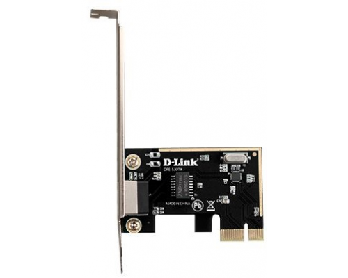 Сетевой адаптер D-Link DFE-530TX, PCI-Express Network Adapter with 1 10/100Base-TX RJ-45 port. Wake-On-LAN, 802.3x Flow Control, Microsoft Windows 10 32/64 bits, Microsoft Windows 8/8.1 32/6