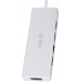 Док-станция ASUS USB OS200 USB-C DONGLE Docking Station.USB 3.0 х 2,RJ-45х1,VGAх1,HDMIх1.порт HDMI HDMI and VGA ports supports up to 2K (2048x1152), а порт DVI-I до 83 г/Серебристый