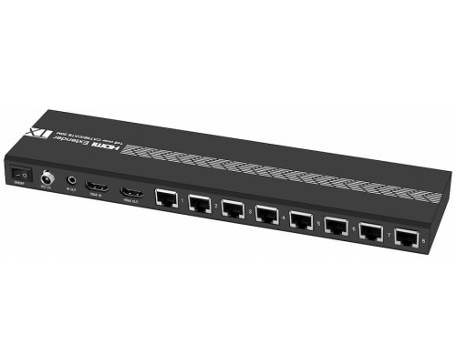 Разветвитель HDMI 1.4 через LAN кабель, 1 x 8 +1 GreenLine, до 50.0m, 1080P 60Hz, EDID, удлинитель ИК, GL-vE18