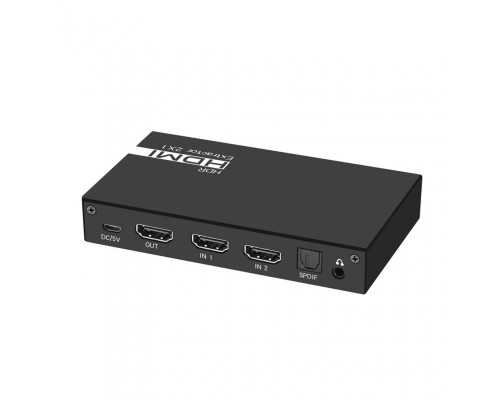 Переключатель HDMI 2.0, 2х1, 4Kx2K 60Hz + Audio Extractor, GL-vC2