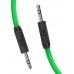 Кабель Greenconnect 1.5m аудио jack 3,5mm/jack 3,5mm зеленый нейлон, черные коннекторы, 28 AWG, M/M, экран, GCR-51739