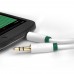 Кабель аудио Greenconnect 0.25m jack 3,5mm/jack 3,5mm белый, зеленая окантовка, ультрагибкий, 28 AWG, M/M, Premium GCR-AVC1662-0.25m, экран, стерео