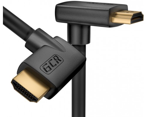 Кабель GCR 1.0m HDMI 2.0, M правый угол /M верхний угол, черный, HDR 4:2:2, Ultra HD, 4K 60 fps 60Hz/5K*30Hz, 3D, AUDIO, 18.0 Гбит/с, 28/28 AWG, GCR-52315