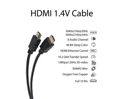 Кабель Telecom HDMI to HDMI (19M -19M) ver.1.4b, 1.8/2м CG501D-2M