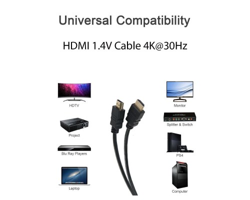 Кабель Telecom HDMI to HDMI (19M -19M) ver.1.4b, 1.8/2м CG501D-2M