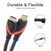 Кабель HDMI 19M/M ver. 2.0 black red, 0.5m VCOM CG525-R-0.5