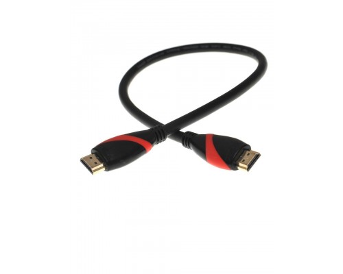 Кабель HDMI 19M/M ver. 2.0 black red, 0.5m VCOM CG525-R-0.5