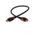 Кабель HDMI 19M/M ver. 2.0 black red, 0.5m VCOM CG525-R-0.5