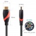 Кабель HDMI 19M/M ver. 2.0 black red, 0.5m VCOM CG525-R-0.5