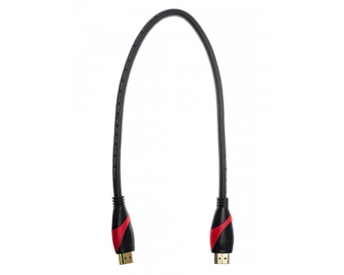 Кабель HDMI 19M/M ver. 2.0 black red, 0.5m VCOM CG525-R-0.5