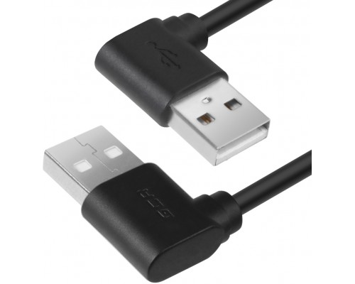 Кабель Greenconnect 0.2m USB 2.0, AM угловой/AM угловой, 28/28 AWG, экран, армированный, морозостойкий, GCR-AUM5AM-BB2S-0.2m