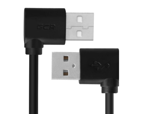 Кабель Greenconnect 0.2m USB 2.0, AM угловой/AM угловой, 28/28 AWG, экран, армированный, морозостойкий, GCR-AUM5AM-BB2S-0.2m