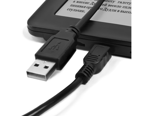 Кабель Greenconnect 1.0m USB 2.0, AM/mini 5P, черный, 28/28 AWG, экран, армированный, морозостойкий, GCR-UM2M5P-BB2S-1.0m