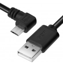 Кабель Greenconnect 0.75m USB 2.0, AM/microB 5pin угловой, черный, 28/28 AWG, экран, армированный, морозостойкий, GCR-UA8AMCB6-BB2S-0.75m                                                                                                                 