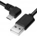 Кабель Greenconnect 0.75m USB 2.0, AM/microB 5pin угловой, черный, 28/28 AWG, экран, армированный, морозостойкий, GCR-UA8AMCB6-BB2S-0.75m