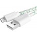 Кабель Greenconnect 2A 1.0m USB 2.0, AM/microB 5pin, бело-зеленый, белые коннекторы, 28/24 AWG, поддержка функции быстрой зарядки, GCR-UA9MCB3-BD-1.0m, морозостойкий.