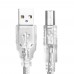 Кабель GCR 1.5m USB 2.0, AM/BM, прозрачный, 28/28 AWG