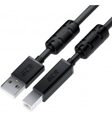 Кабель GCR PROF 0.75m USB 2.0, AM/BM, черный, ферритовые кольца, 28/24 AWG, экран, армированный, морозостойкий, GCR-52416                                                                                                                                 