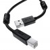 Кабель GCR PROF 0.75m USB 2.0, AM/BM, черный, ферритовые кольца, 28/24 AWG, экран, армированный, морозостойкий, GCR-52416