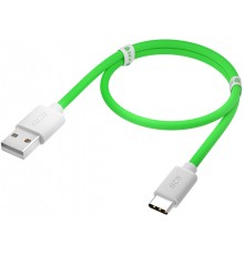 Кабель GCR QC 0.5m, TypeC, быстрая зарядка, зеленый TPE, белые коннекторы, 28/22 AWG, GCR-52493                                                                                                                                                           