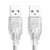 Кабель Greenconnect 0.75m USB 2.0, AM/AM, прозрачный, 28/28 AWG, экран, армированный, морозостойкий, GCR-UM3M-BB2S-0.75m