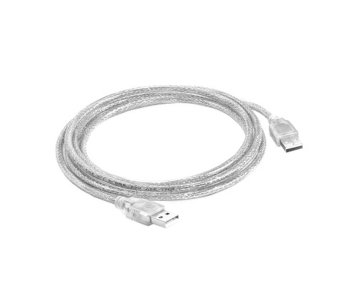 Кабель Greenconnect 0.75m USB 2.0, AM/AM, прозрачный, 28/28 AWG, экран, армированный, морозостойкий, GCR-UM3M-BB2S-0.75m