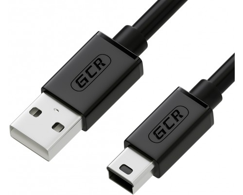 Кабель Greenconnect 3.0m USB 2.0, AM/mini 5P, черный, 28/28 AWG, экран, армированный, морозостойкий, GCR-UM2M5P-BB2S-3.0m