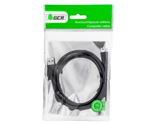 Кабель Greenconnect 3.0m USB 2.0, AM/mini 5P, черный, 28/28 AWG, экран, армированный, морозостойкий, GCR-UM2M5P-BB2S-3.0m