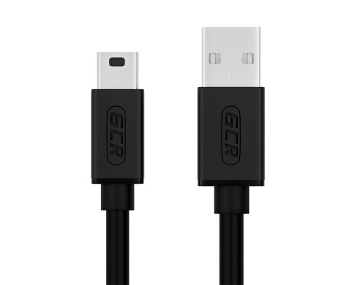 Кабель Greenconnect 3.0m USB 2.0, AM/mini 5P, черный, 28/28 AWG, экран, армированный, морозостойкий, GCR-UM2M5P-BB2S-3.0m