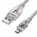 Кабель Greenconnect 1.5m USB 2.0, AM/mini 5P, прозрачный, ферритовое кольцо, 28/28 AWG, экран, армированный, морозостойкий, GCR-UM1M5P-BB2S-1.5m, экран, армированный, морозостойкий