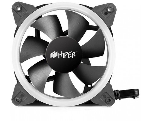 Вентилятор Single ring, RGB fan HIPER HCF1251-03, 120*120*25mm (38.5CFM, 1200RPM, 3+4PIN)