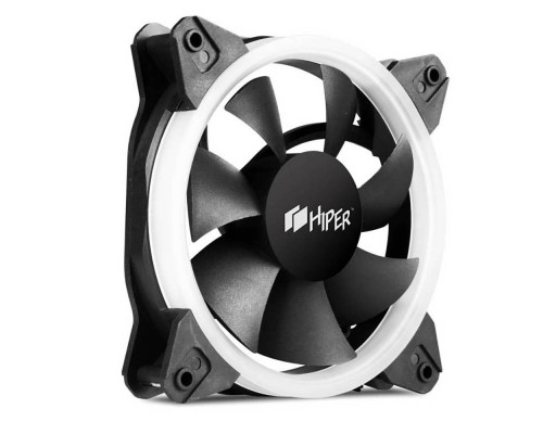 Вентилятор Single ring, RGB fan HIPER HCF1251-03, 120*120*25mm (38.5CFM, 1200RPM, 3+4PIN)