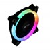 Вентилятор Single ring, RGB fan HIPER HCF1251-03, 120*120*25mm (38.5CFM, 1200RPM, 3+4PIN)