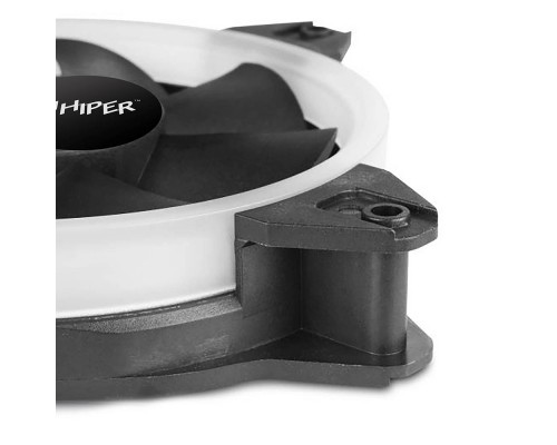 Вентилятор Single ring, RGB fan HIPER HCF1251-03, 120*120*25mm (38.5CFM, 1200RPM, 3+4PIN)