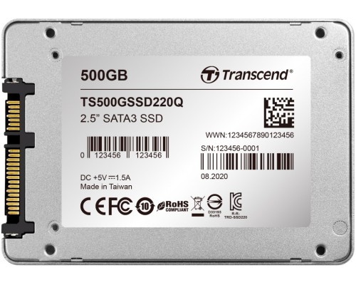 Накопитель SSD Transcend SSD220Q SSD 500GB, QLC, 2,5