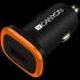 Автомобильное зарядное устройство CANYON C-01 Universal 1xUSB car adapter, Input 12V-24V, Output 5V-1A, black rubber coating with orange electroplated ring(without LED backlighting), 51.8*31.2*26.2mm, 0.016kg