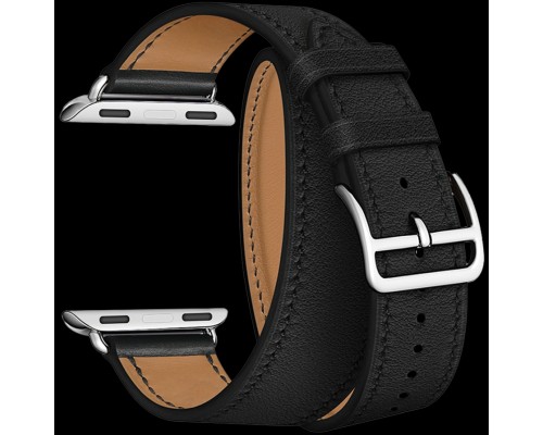 Кожаный ремешок в два оборота для Apple Watch 42/44 mm LYAMBDA MERIDIANA LWA-01-44-BK Black