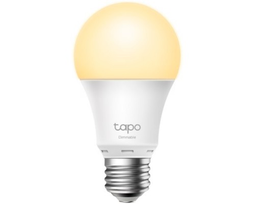 Умная лампочка Tapo Smart WiFi Bulb, A60 size, E27 base, 8.7W, 2700K warm white800 lumens brightness and dimmable, 802.11b/g/n 2.4G WiFi connection, work with 200-240 V, 50/60 Hz power voltage and frequency, work with Yandex Alice/Google Assistant/A