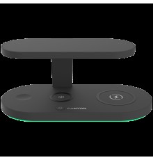 Беспроводное зарядное устройство CANYON WS-501 5in1 Wireless charger, with UV sterilizer, with touch button for Running water light, Input QC36W or PD30W, Output 15W/10W/7.5W/5W, USB-A 10W(max), Type c to USB-A cable length 1.2m, 188*90*81mm, 0.249Kg