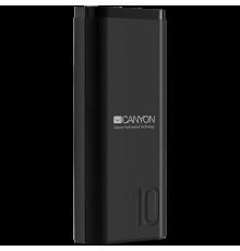 Внешний аккумулятор  CANYON PB-103 Power bank 10000mAh Li-poly battery, Input 5V/2A, Output 5V/2.1A, with Smart IC, Black, USB cable length 0.25m, 120*52*22mm, 0.210Kg                                                                                   