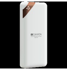 Внешний аккумулятор  CANYON PB-102 Power bank 10000mAh Li-poly battery, Input 5V/2A, Output 5V/2.1A(Max), with Smart IC and power display, White, USB cable length 0.25m, 137*67*13mm, 0.230Kg                                                            