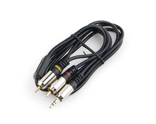 Кабель аудио Cablexpert 3.5 джек 2 х RCA, черный, 2м, блистер, черный (CCAB-02-35M2RM-2MB)