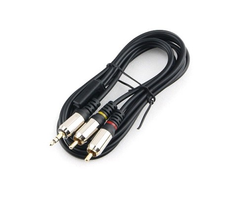 Кабель аудио Cablexpert 3.5 джек 2 х RCA, черный, 1,5м, блистер, черный (CCAB-02-35M2RM-1.5MB)