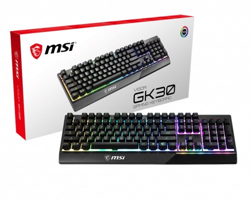 Клавиатура игровая MSI VIGOR GK30 GAMING KEYBOARD / USB2.0 RGB Plunger Switches RUS / VIGOR GK30