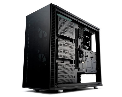 Корпус Fractal Design DEFINE S2 VISION BLACKOUT / E-ATX, mid tower, dark tint tempered glass side panels / 4x140mm fans inc. / FD-CA-DEF-S2V-BKO-TGD