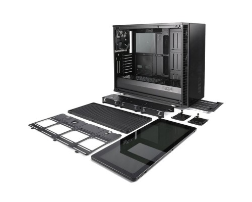 Корпус Fractal Design DEFINE S2 VISION BLACKOUT / E-ATX, mid tower, dark tint tempered glass side panels / 4x140mm fans inc. / FD-CA-DEF-S2V-BKO-TGD