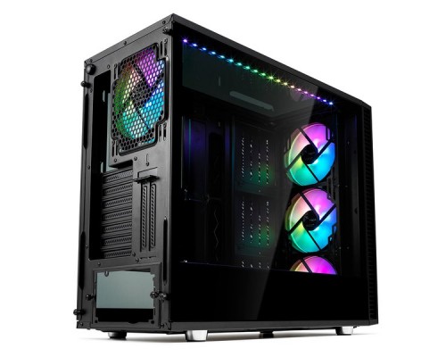 Корпус Fractal Design DEFINE S2 VISION RGB / E-ATX, mid tower, dark tint tempered glass side panels / 4x140mm ARGB fans inc. / FD-CA-DEF-S2V-RGB-BKO-TGD