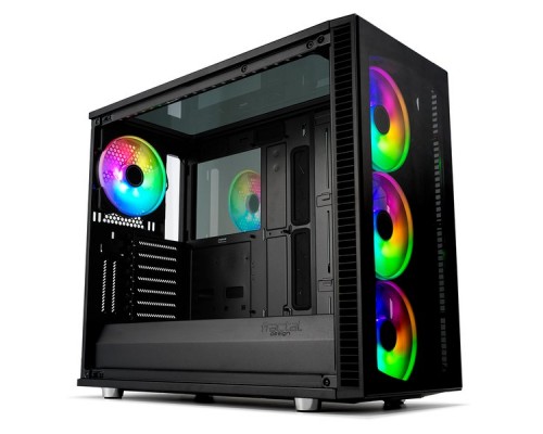 Корпус Fractal Design DEFINE S2 VISION RGB / E-ATX, mid tower, dark tint tempered glass side panels / 4x140mm ARGB fans inc. / FD-CA-DEF-S2V-RGB-BKO-TGD