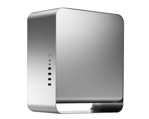 Корпус JONSBO UMX1W без БП, боковая панель из закаленного стекла, mini-ITX, серебристый