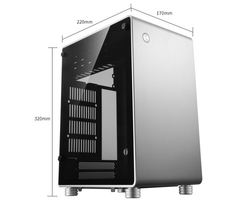 Корпус JONSBO U1 PLUS Silver без БП, боковая панель из закаленного стекла, mini-ITX, SFX, серебристый